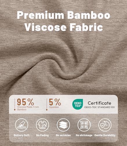 Image of NACHILA Mens Pajamas Set Long Sleeve Henley Sleepwear Top Soft Jogger Pants Pajamas Cool Pjs Set,Viscose Made from Bamboo
