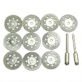 Discos de molienda 4 1/2 para un molinillo de ángulo Rueda de corte de disco de corte, 10 PCS 22 mm Hoja de sierra circular giratoria Discos de rueda de recorte Mandrel Corte de cerámica + 2x Herramie