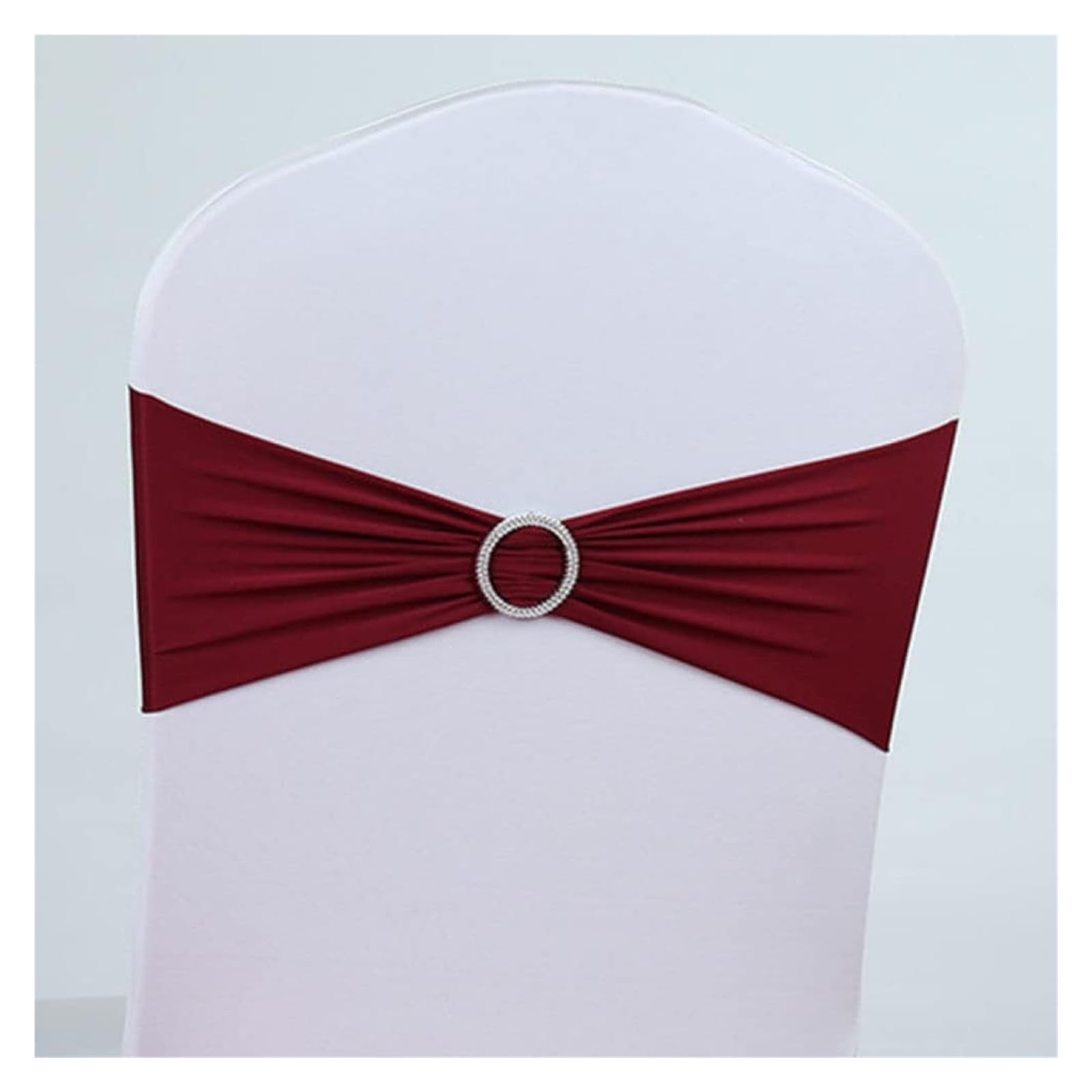 chair sashes,10/50pcs Stretch Spandex Chair Sashes Covers Bow Bands With Buckle For Wedding Party Banquet Hotel Office Meeting Decorations,red,50pcs (Color : Blu, Size 10 pcs)(Burgundy,10 pcs)