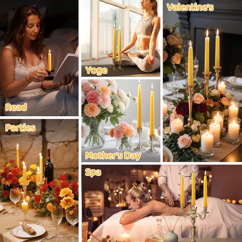 Image of Beeswax Taper Candles, Handmade Natural Candles Sticks,9 Inch,18 Pack