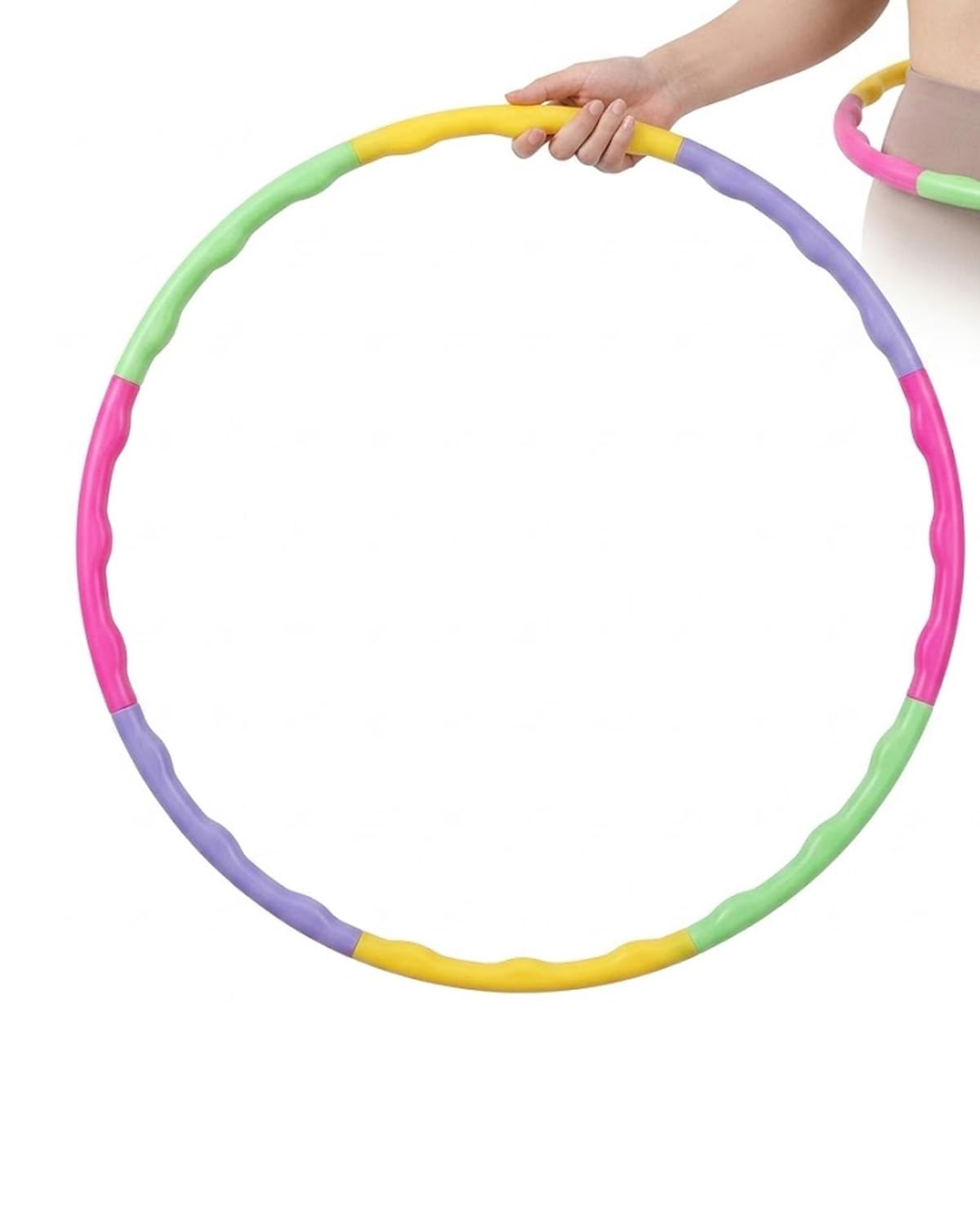 Hula Hoop Smontabile, Ideale per Fitness e Allenamento Addominali. 1 Pezzo Portatile per Perdita Peso, Danza. Salvaspazio per Casa, Palestra.