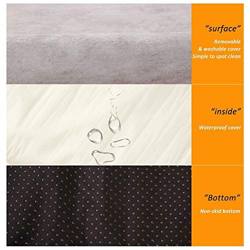 Image of Laifug Memory Foam Dog Bed + Bed Cover (50x36x10)