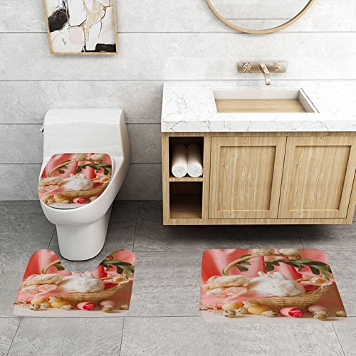 Badematten Set 3 Teilig,Toilettenmatte Set,3Er Badgarnitur Badezimmer Matte Set Dusch Bade Matte Vorleger Teppich 3D… – Bild 3