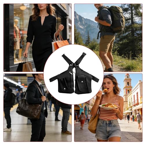 Bolso para axila antirrobo de hombre para llevar el pasaporte y teléfono seguro al viajar 4