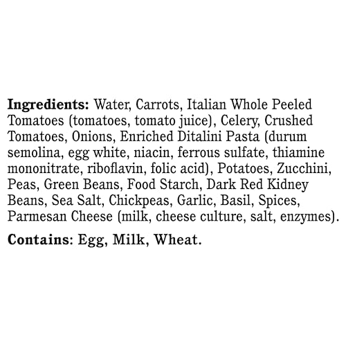 Image of Rao's Homemade Vegetable Minestrone Soup, 16oz, Real Vegetables, Traditional Italian Heat and Serve Soup (Pack of 4)