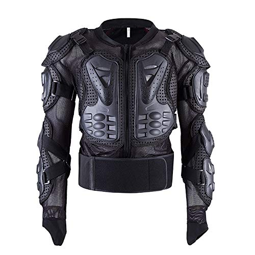 QYTK® Vêtements de Protection Moto Armure avec Protections des épaules Poitrine Dorsales Vestes de Motocross Plastron Gilet et Dos pour Blouson Protection Équipement de Moto Scooter ATV,Noir,5XL