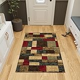 Photo Gallery ottomanson tappeto con motivo a riquadri, collezione ottohome, fondo in gomma, 100 cm x 150 cm, multicolore Photo Gallery ottomanson tappeto con motivo a riquadri, collezione ottohome, fondo in gomma, 100 cm x 150 cm, multicolore