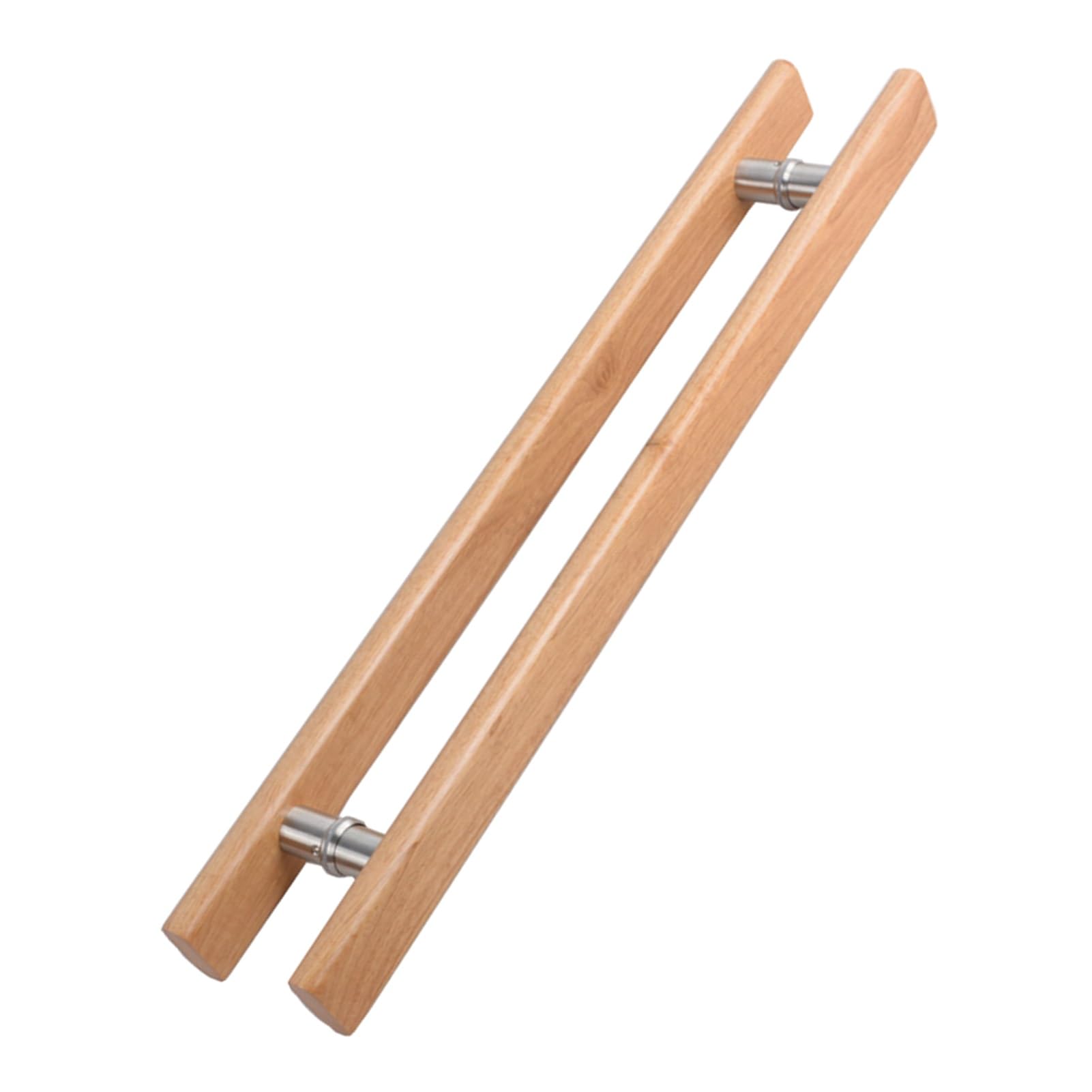 MXXQRHF Natural Wooden Push Pull Door Handles, Smooth Double Sided Sliding Garage & Patio Door Handle, 100cm (39 3/8") - Durable Natural Wood for Commercial Use