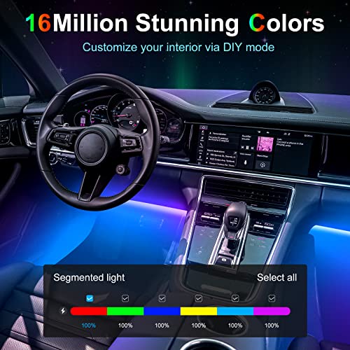 Chipcolor Interior Car Lights, App Control & Rf Remote Multicolor Car Led Lights With Music Sync, Wireless Diy Rgb Inside Lights For Car #TOP6