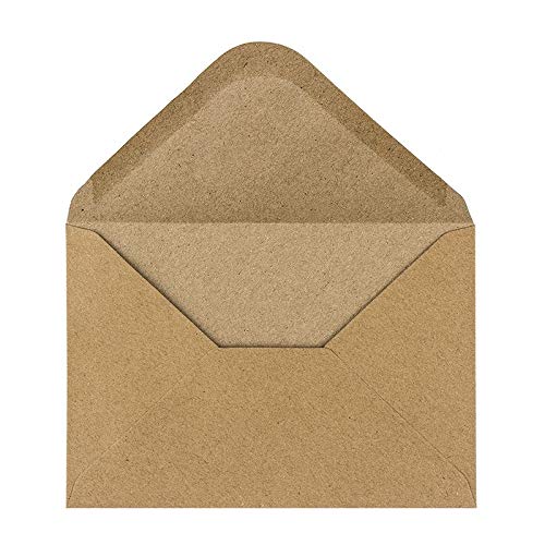 Kraftpapier enveloppen, 100 stuks, hoge kwaliteit: 110 g/m² | enveloppen voor wenskaarten, uitnodigingen… - Afbeelding 3