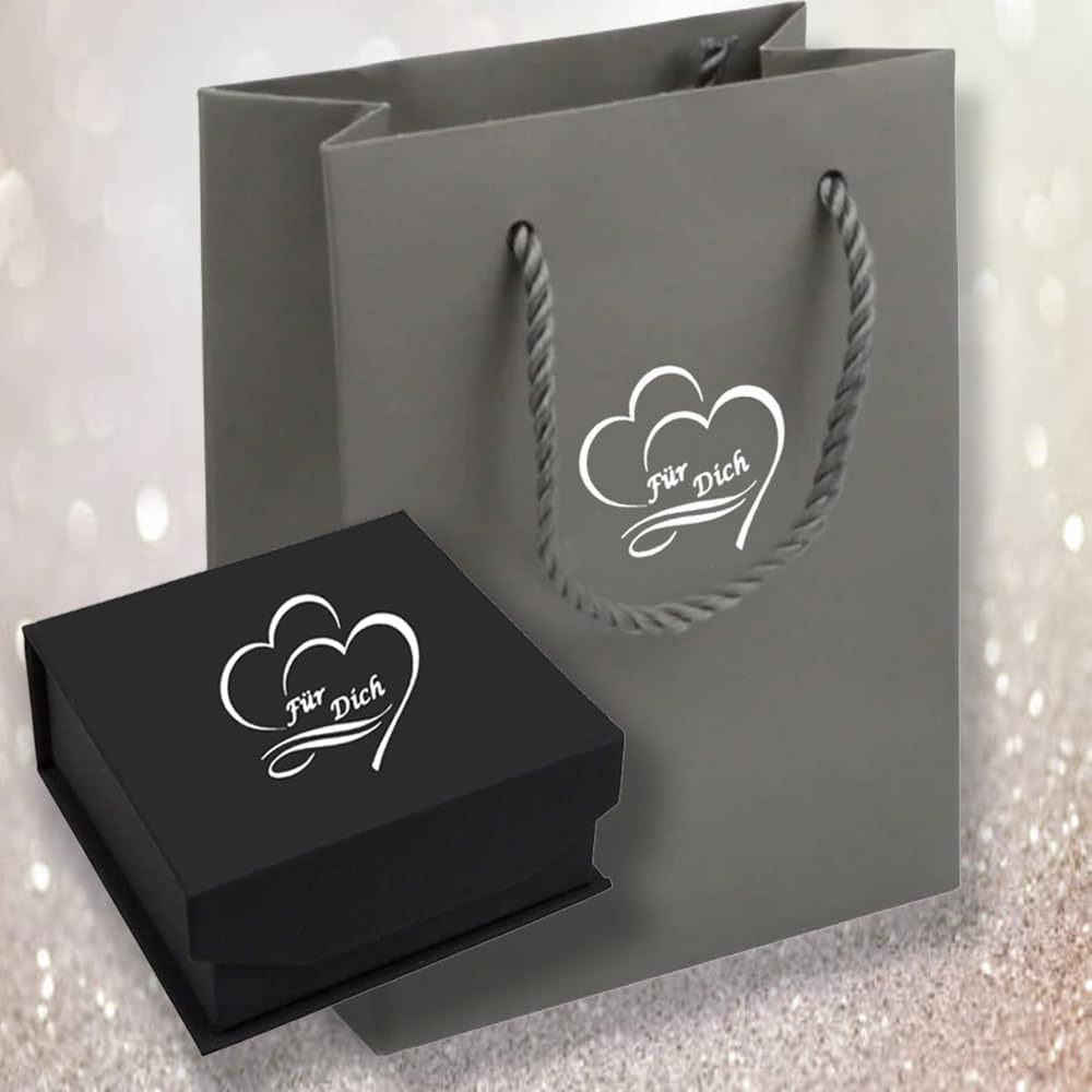 Damen Halskette 925 Silber Kette mit Herz Anhänger gold Ich liebe Dich Schmuck Geschenk für Sie Frauen Freundin Ehefrau Weihnachten Herzkette