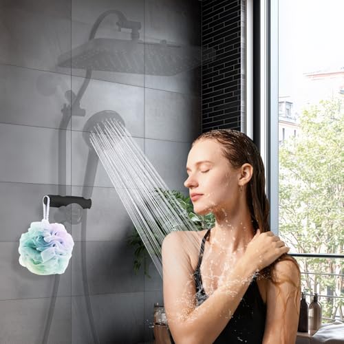 Hibbent Adjustable Handheld Shower Head Holder for Slide Bar, Black - image 9