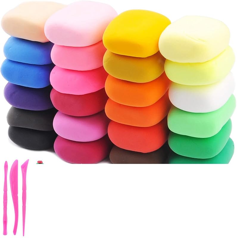 Eclet Paquete de 12 arcillas secas al aire, arcilla suave colorida para niños, manualidades creativas, regalos para niños, multicolor, kit de masilla de espuma esponjosa mágica no tóxica para niños