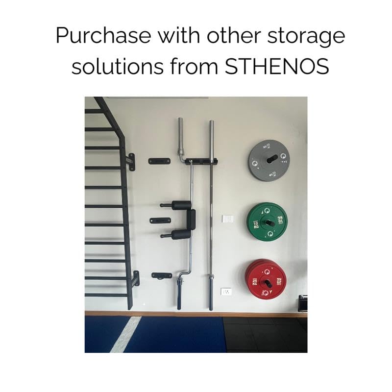 Sthenos Gym Weight Plate Wall Holder Rack (Pack of 1) – Heavy-Duty Steel Wall Mount for Olympic Weight Plates, Home Gym Organizer, Space Saving Fitness Storage Rack 3