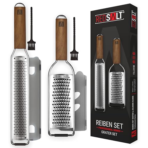 REDSALT® Premium Zester & Coarse Grater Set, Wood, Set Zester & Julienne Blade