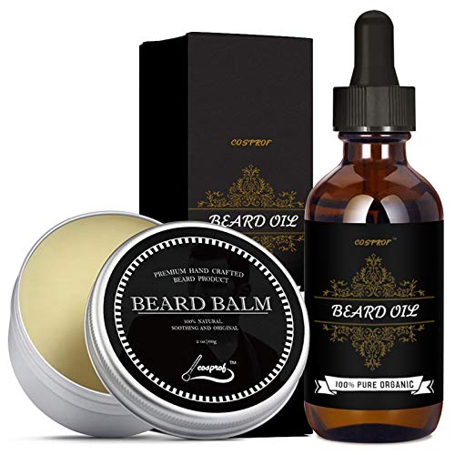 Cosprof Beard Kit,Beard Oil & Beard Balm for Men,Men's Daily Beard Care Kit,Beard Growth Oil for Smooth,Moisturizer & Care