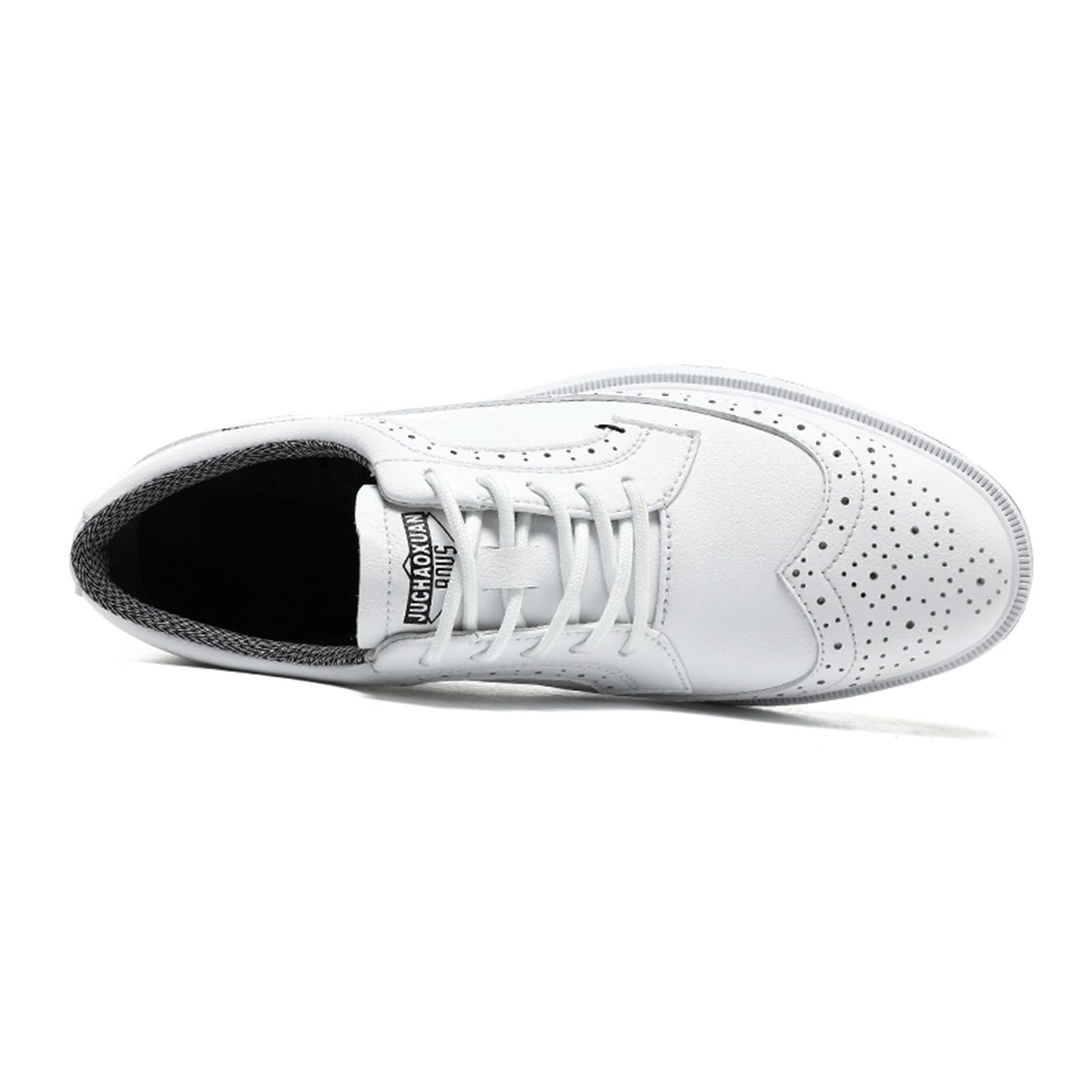 Scarpe Eleganti da Golf da Uomo Stringate in Pelle Oxford Antiscivolo Senza Tacchetti per Passeggiate Casual