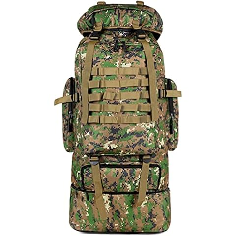 BAGZY Military Tactical Backpacks 100L Hiking Backpack Army Assault Trekking Rucksack with Molle,Large Capacity Survival Daypack for Outdoor Hiking Camping Mountaineering Trekking Travel(Armygreen) Cover