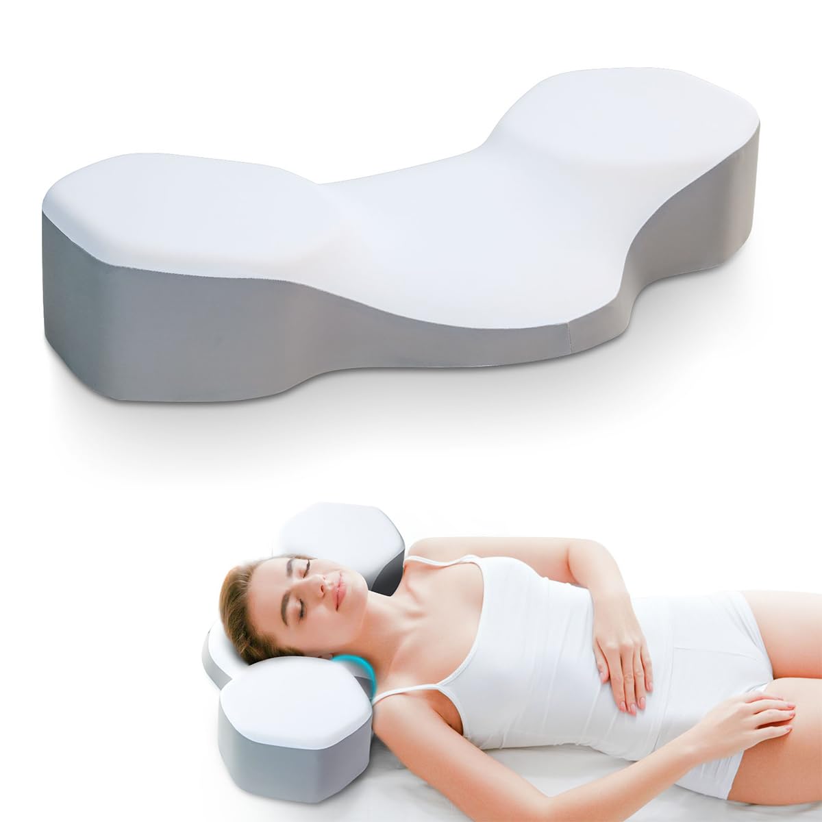 Arts wishMemory Foam Cervical Pillow for Pain Relief, Breathable Ergonomic Bed Pillow with Cooling Pillowcase, Pillow for Side Sleepers, Cervical Neck Pillow for Side Back Stomach Sleepers