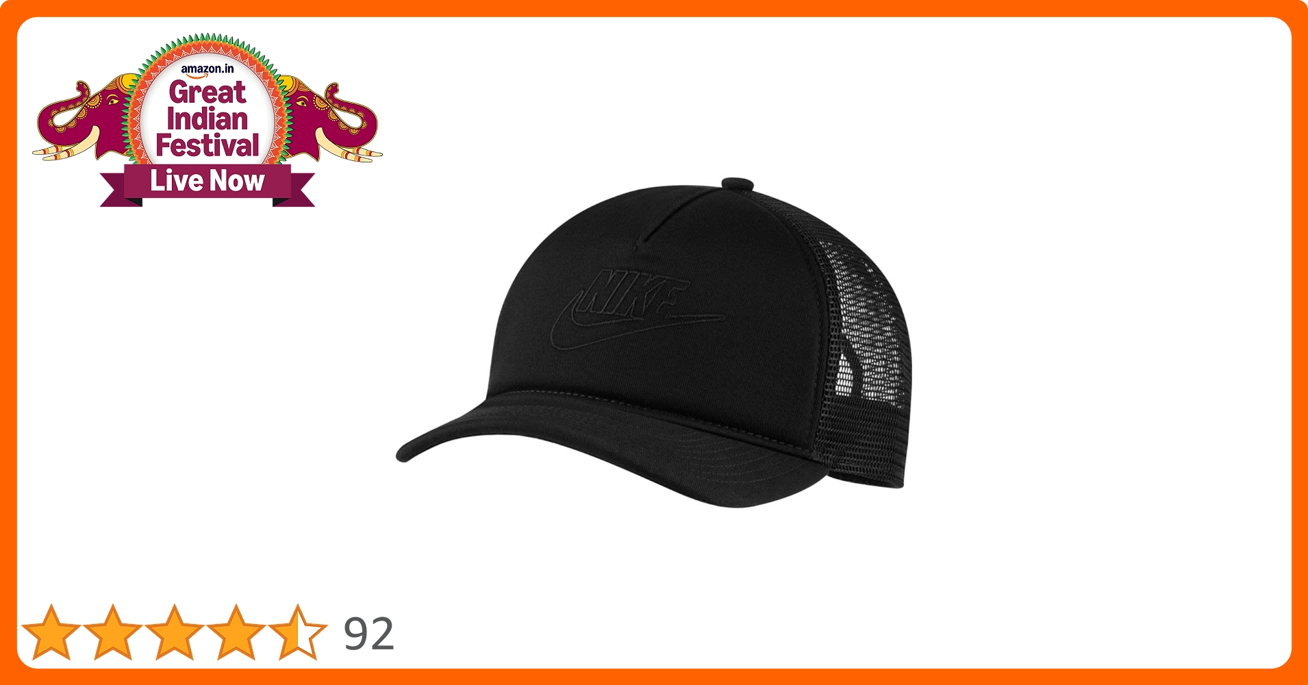 Buy Nike Men Polyester Baseball Cap , Black/Black/(Black