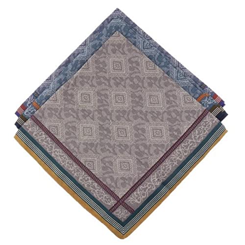 3x3 Pieces Vintage Men's Cotton Plaid Pocket Handkerchief Pocket Square Hanky| Casual | Daily Wear | Party Wear-image-17