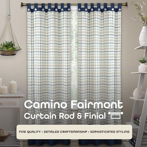 Image of Decorative Window Curtain Rods with Finials, 28 to 48 Inches, 0.75 Diameter - Camino Fairmont - Lightweight & Easy to Install, Adjusts Telescopically to Fit Any Window by Achim Home Decor