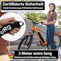 KOHLBURG Sicherheits- Kettenschloss 2m extra lang, zertifizierte Sicherheit – Ansicht 2