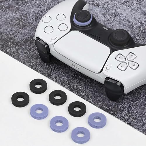 Image of MOLOPPO 8PCS Precision Rings kit for PS4,for PS5, for Xbox, for PS5 Accessories, for Xbox Accessory, Gaming Accessories(Black /Purple)