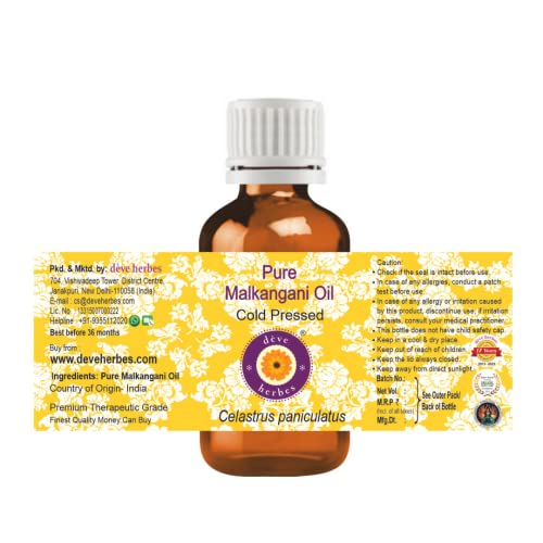 Deve Herbes Pure Malkangani (Malkangni/Jyotishmati) Oil (Celastrus paniculatus) Cold Pressed Natural Therapeutic Grade 50ml (1.69 oz) - Image 2