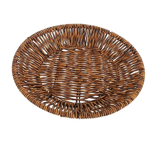 Cabilock Woven Storage Basket Round Shape Woven Fruit and Vegetable Organizer for Home and Supermarket Stylish Snack Basket for Bread and Candies Multi Functional Storage