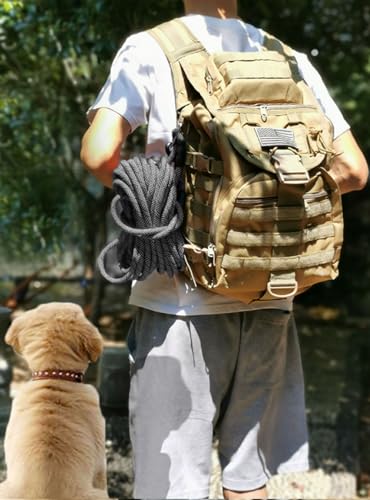 Mycicy Long Rope Leash for Dog Training 12, 15, 22, 30, 50, 75, 100 ft Check Cord Recall Agility Long Lead for Large Medium Dogs, for Outdoor, Camping, or Backyard (30 ft-Black) - Thumbnail 7