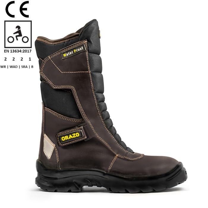 Image of ORAZO IBIS TRAIL - Water-PROOF - CE Certified - EN13634:2017 - Level 2,2,2,1 - Motorcycle Riding Boots