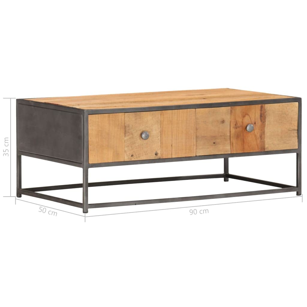 Mesa de café de 90 x 50 x 35 cm, de madera maciza recuperada, mesa de salón, mesas de salón, mesas de salón, para un ambiente acogedor