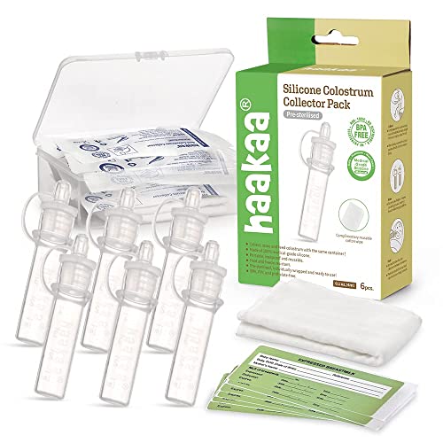 Image of Haakaa Silicone Colostrum Collector Set with Clear PP Storage Case 4 ml, 6 PK, Pre-Sterilized