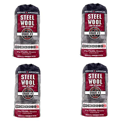 Steel Wool, 12 pad, Coarse Grade #3, Rhodes American, Paint Removal - 4 Pack