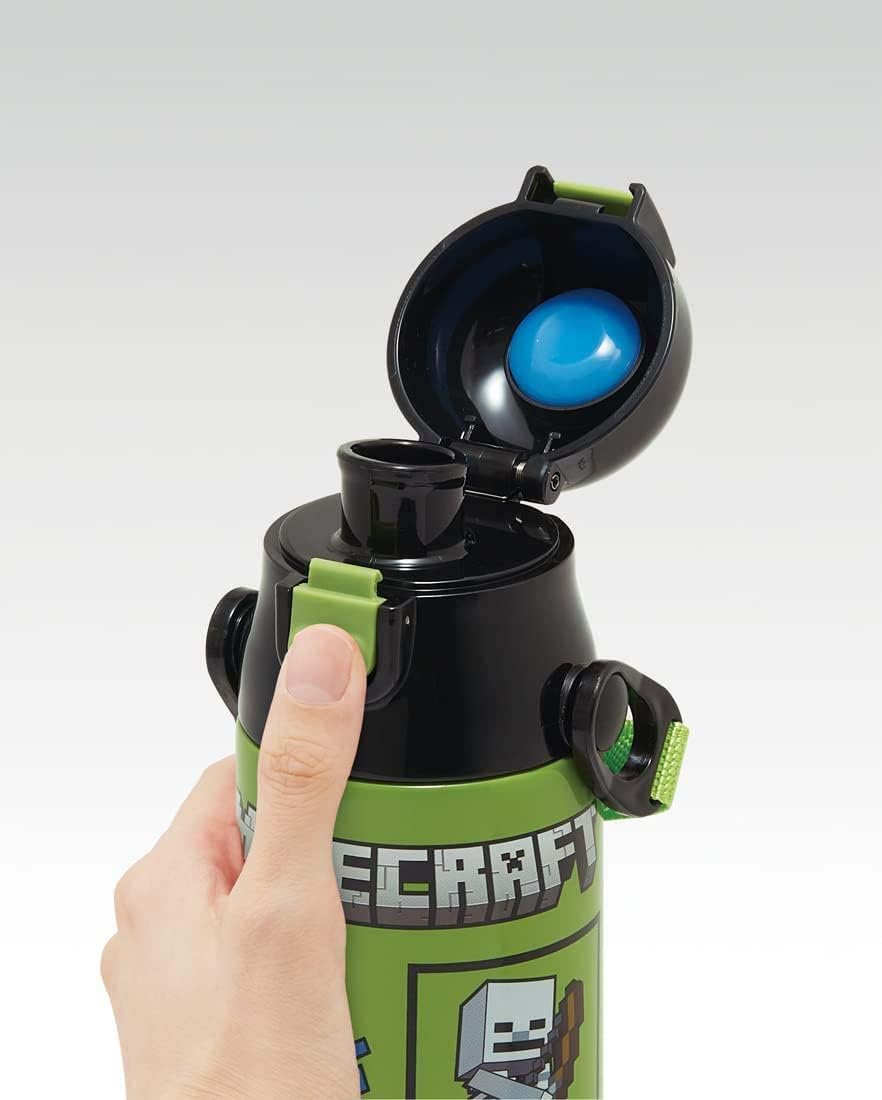 Skater SDC6N-A Minecraft Water Bottle, 20.9 fl oz (580 ml), Direct Drinking, Stainless Steel, Sports Bottle