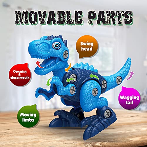 Dinosaur Toys for 3, 4, 5, 6, 7 Year Old Boys, Take Apart Toys with Electric Drill for Kids, STEM Educational Construction Building Toys, Ideal Xmas Birthday Gift, Incl Tyrannosaurus Rex Triceratop - Image 5