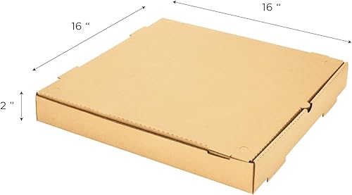 Miniatura 7 de Karat Cajas para pizza de 16 x 16 pulgadas (paquete de 50) cajas de cartón kraft  Ventiladas, resistentes a la grasa, duraderas para pizza o uso por