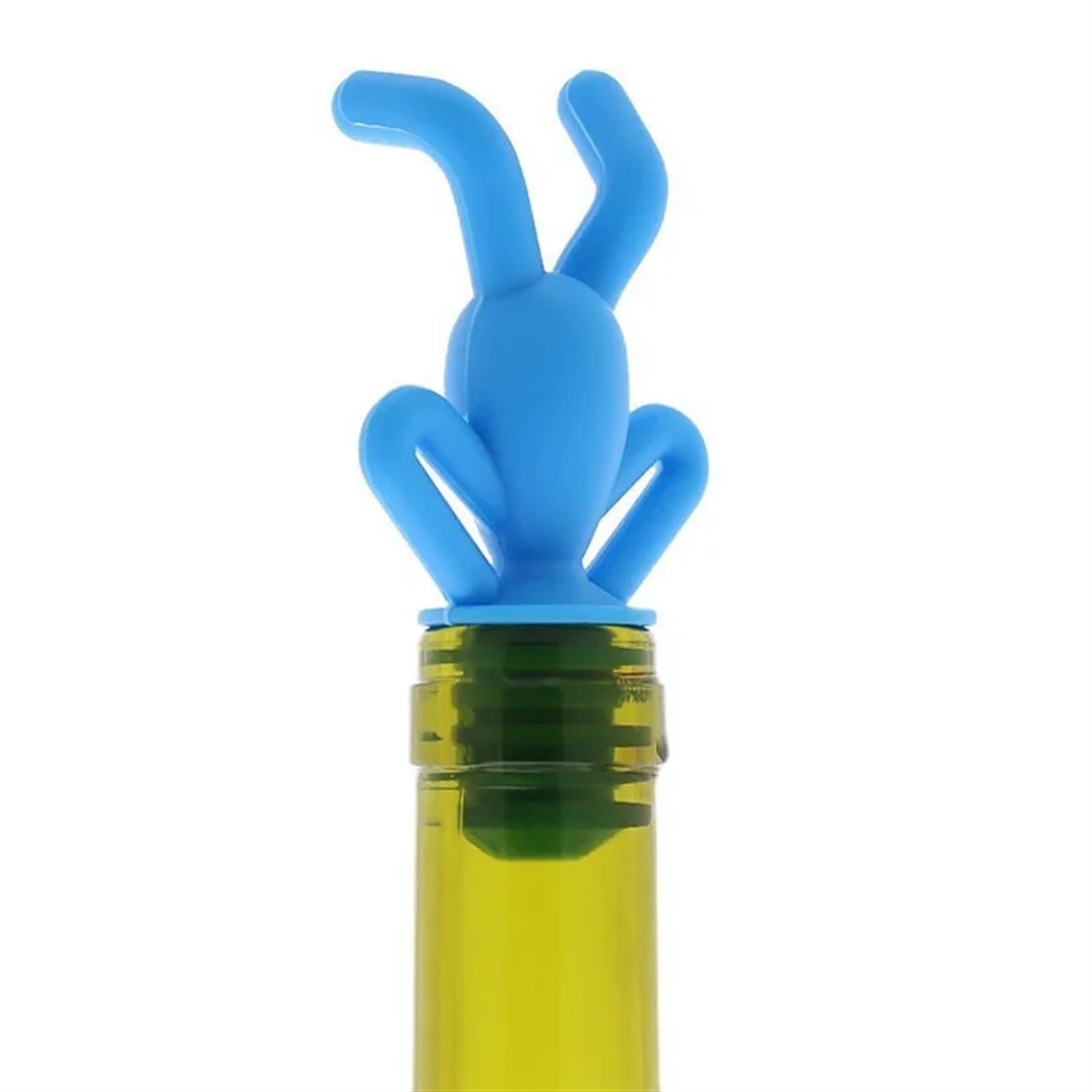 ZOLULA Bottle Stoppers Inverted Man Wine Bottle Stopper Silicone Wine Cork Plug Red Wine Champagne Decoration Corks Beer Spirits Collection (Color : Blue)