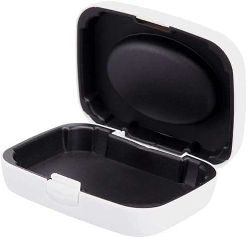 Estuche de audífono duro - Estuche de almacenamiento protector portátil para BTE CIC IIC ITE (blanco)