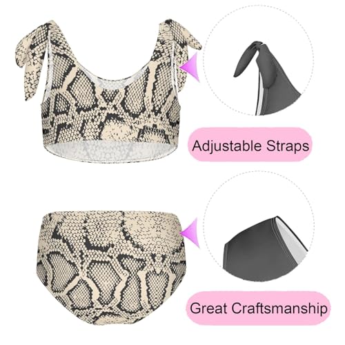 Girls' Swimwear Vintage Snake Skin Toddler Bathing Suit for Girls Swimsuit Size 3-12T Bikini Set2