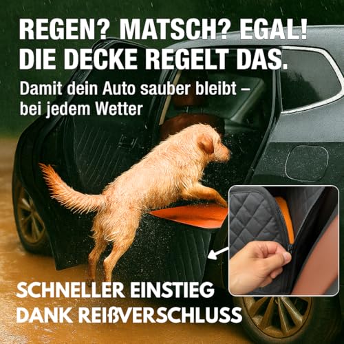 Clever Dreams Hundedecke Auto Rückbank - wasserdichte Autoschondecke für Hunde mit festem Boden & Abnehmbarer Schmutzfangmatte, rutschfest & Kratzfest