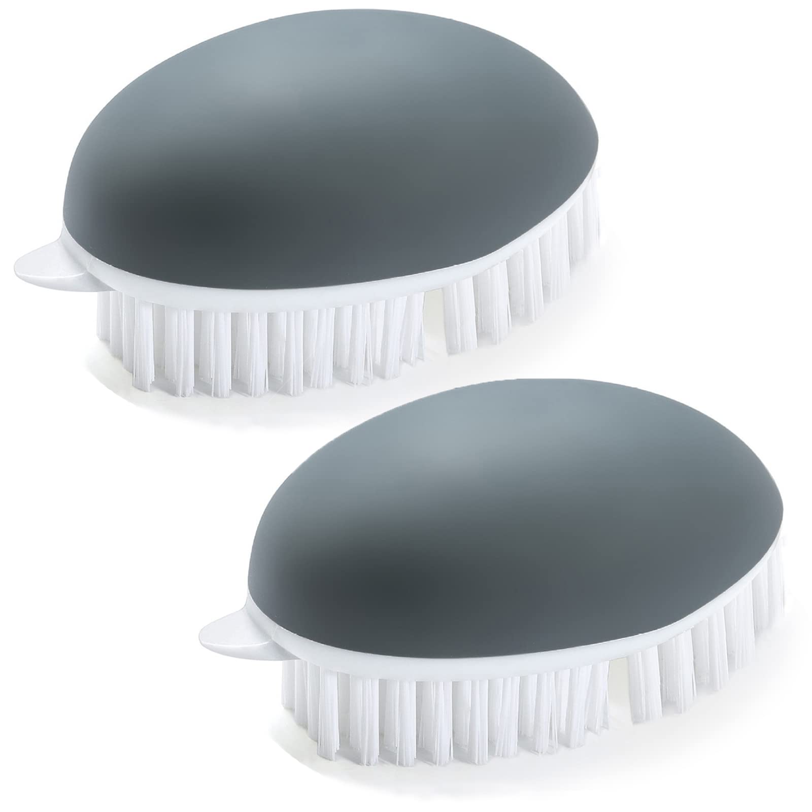 Dfacio 2Pack Vegetable Brush with Dots Remover, Non-Slip Grip Potato Scrubber Veggie Brush with Flexible and Hard Bristles, for Cleaning Food, Corn Silk and Carrots