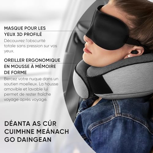 Coussin De Voyage Avion : Proglobe Coussin de Voyage Cervical, Mousse à Mémoire, Gris (Top 1) – Image 3