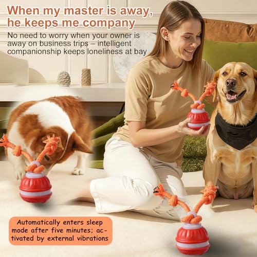 Interaktives Hundespielzeug, Interaktiver Spielball für Hunde, Hundespielzeug Unzerstörbar, Elektrisch Hundespielzeug Ball mit Fernbedienung, 3 Spielmodi, Hundespielzeug Ball für Katzen (orange1)