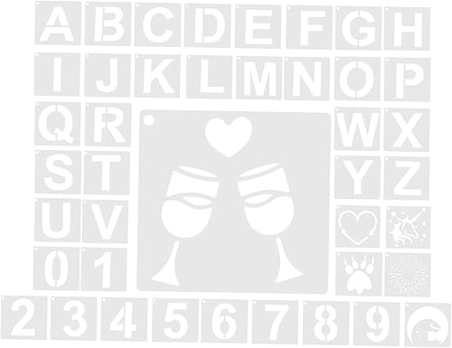 Miniatura 7 de 84 Pcs Alphanumeric Template Child Lettering Word Template The Pet White