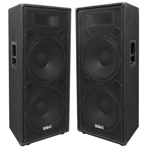Seismic Audio - FL-155PC - Pair of Dual Premium 15' PA/DJ Speaker Cabinets with Titanium Horns...