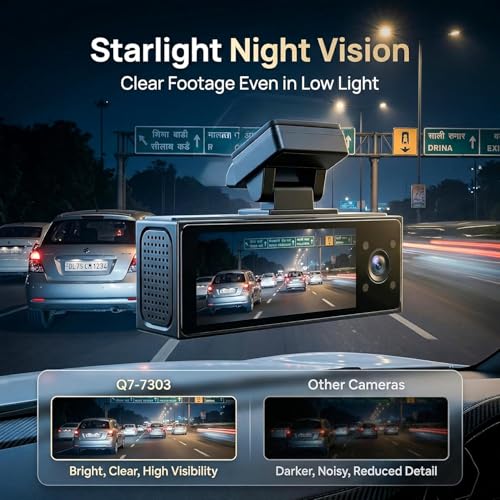 Image of Lenovo 3 Channel Dash Cam (T9-B3G) | Front 4K + Inside & Rear 1080P, Touchscreen DVR Playback, WiFi GPS, Night Vision, Parking Monitor, G-Sensor, Loop Recording