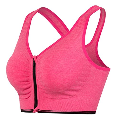 Image of Hiking Gril Women's Zip Front Sports Bra Wireless Post-Surgery Yoga Bras