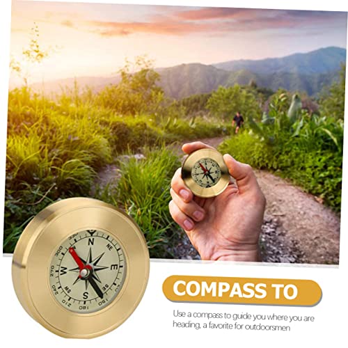 Brújula de Camping Hemoton de Latón con Ventana Portátil miniatura 7